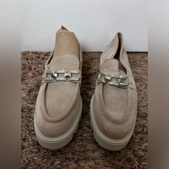 Chain chunky sole suede loafer slide on shoe size academia 41 US 10.5 - Picture 2 of 7
